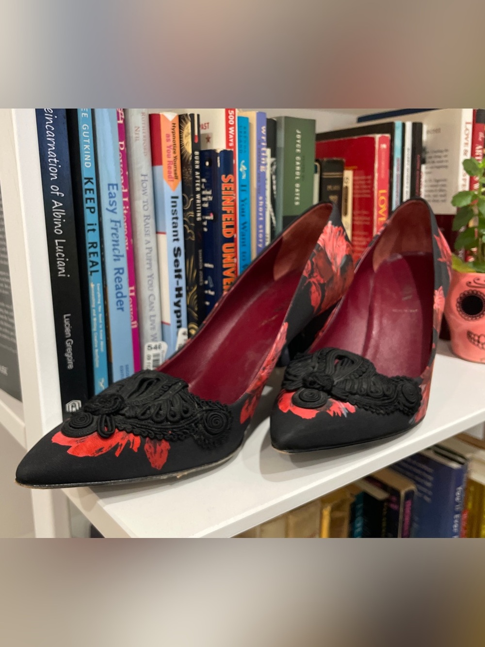 Prada Silk Floral Heels, 39